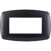 Ettroit Bticino Livinglight kompatible Platte 4 schlanke Kunststoffmodule, dunkle Stahlfarbe - LN87407