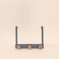 Patère de porte 3 têtes en métal gris 25cm