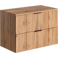 Waschtischunterschrank 80.6cm Adriel mit 2 Schubladen, Eichenoptik