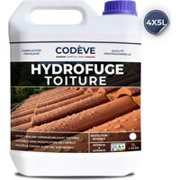 Codève Bois – Hydrofuge toiture 20 L – Protection imperméable contre les infiltrations – Séchage ultra rapide – Pour tuiles, ardoises, béton, fibrociment