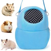 Hamster Carrier, Pet Carrier, for Warm Sleeping Hanging Bag for Small Pets Hedgehog Sugar Glider Squirrel Rabbit (M, Blue)