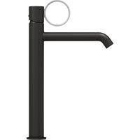 JACOB DELAFON Mezclador alto de lavabo Vivienne negro mate con aro cromo cepillado