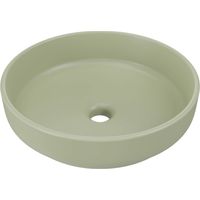 Vasque à poser ronde 40 cm en céramique vert olive mate