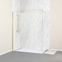 paroi de douche à l'italienne 160x200 cm verre trempé 8 mm - or doré brossé - freedom 2 gold