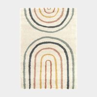 Décoweb – Tapis shaggy à poils longs – Couleurs pastel – 80 x 150 cm – Certification Oeko-Tex Standard 100 – 100% polypropylène – Hauteur des fibres 30 mm