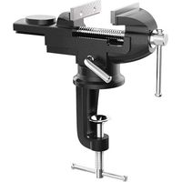 Étau de Table Mâchoires de 70 mm, Petite Pince Tête Pivotant 360°Multi Angle avec Enclume, Etau à Ventouse avec Base Outil Embarqué Bricolage Portable pour Coupe, Perçage, Travail - Noir