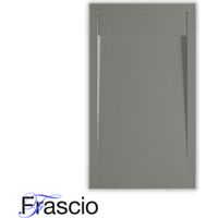 Duschwanne 80X160 cm mit Marmorrost Vulcano Line Slim Grau RAL 7037 aus Harz und Marmor mit Ablaufgarnitur inklusive- FRASCIO