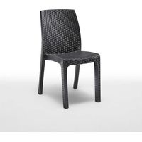 Sedia da Giardino Effetto Rattan Antracite Impilabile in Polipropilene 49x53,5x45,5 cm - Verona BICA