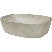 Lavabo da appoggio rettangolare 50,5x38,5 cm beige effetto pietra minerale