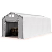 4x12m hangar TOOLPORT, PVC 850 N, H. 3m avec porte actionnée par traction et fenêtres dans le toit