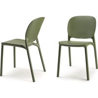 Chaise design, Chaise indoor / outdoor lot de 2 Hug Vert en Plastique, Scab design