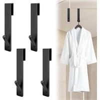4 Pièces Crochet Paroi Douche, Crochets de Porte de Douche en Acier Inoxydable, Crochet Porte Serviette sans perçage, Accroche Serviette Salle de Bain pour épaisseurs de Verre de 6-12 mm