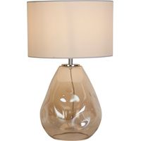 Searchlight Twist Lampada da tavolo 1 luce, ceramica con paralume in lino