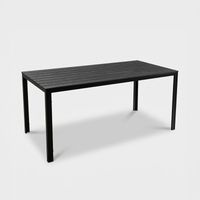 Rechteckiger Gartentisch aus Kunststoff und Stahl