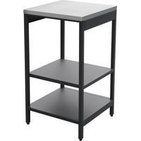 Steel outdoor kitchen with 2 shelves, black L49cm - Naxos