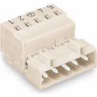 Wago 721-605/000-042 5-pole keyed male connector with advanced earth contact 5mm pitch Light gray
