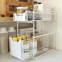 Haloyo® Metall verschiebbarer Aufbewahrungskorb,37.4 x 26.5 x 44cm,Weiß