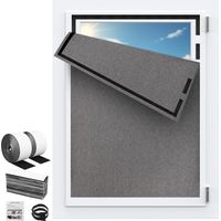 Verdunkelungsrollo 100 x 150 cm, wärmeisolierend, tragbar, zuschneidbar, ohne Bohren, für Schlafzimmer, Büro, Kinderzimmer und Reisen – Grau