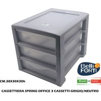 Cassettiera da Ufficio Scrivania Office 3 Cassetti Grigio Color Belli&Forti