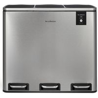 LES COLLECTORS N°982 Pedal-Mülleimer 3 Fächer 54 L Edelstahl