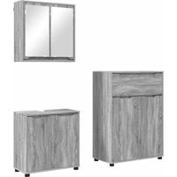 Ensemble de mobilier de salle de bain 3 pcs Gris Sonoma