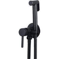 Ensemble bidet encastré noir mat avec mitigeur – cabine de douche en métal – fixation sur cloison sèche – flexible de 1,5 m