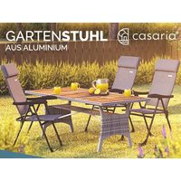 Garden chair set of 4 grey foldable aluminium