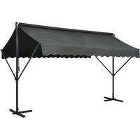 Auvent sur pied-Store banne 400 x 300 cm Anthracite