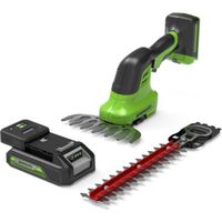 2-in-1 Gras- und Strauchschere 24V GREENWORKS - 2,0Ah Akku - Ladegerät - G24SHTK2