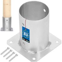 KOTARBAU® Support Poteau Bois - à Visser - Acier Galvanisé - Ø 100 mm - Argent - Pied de Poteau - Fixation Robuste - Résistant à la Corrosion