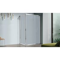 Box doccia rettangolare 70x90 cm con profili in alluminio brillantato cromo e finitura pannelli satinato acqua - America 4