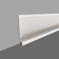 Plinthe souple en PVC, de grande qualité, Blanc, Gris clair, Gris foncé, ou Noir, hauteur 70 mm, longueur au choix - Blanc - 12 ML.