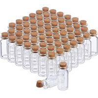 Relaxdays – Lot de 60 flacons en verre 10 ml avec bouchon de liège – Pour huiles, épices et décoration – Dimensions H 5,5 cm, D 2 cm