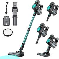 Aspirateur sans fil N3T, balai sans fil avec autonomie de 40 min, autonome, brosse anti-nœuds, léger et rechargeable pour la maison, sols durs, poils d’animaux, tapis - vert menthe