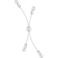 Plafonnier 4 lumières cadre peint blanc 97x19xh32 cm