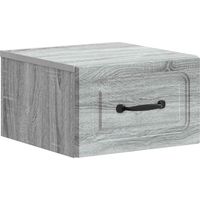 Wall-Mounted Bedside Cabinet Grey Sonoma 34.5 x 33 x 20 cm vidaXL