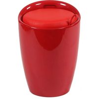 Poufhocker im ABS -Behälter mit Eco -Ledersitz 36x36x50 cm Stil - Red