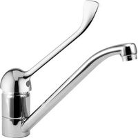 Rubinetto miscelatore monocomando cromato per lavello con canna bassa snodata e leva clinica serie kappa 3/8" EURORAMA