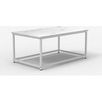 Table basse de salon contemporain 100x60x45cm effet marbre Corniola - Blanc
