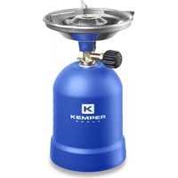 Kemper – Réchaud à gaz 2 brûleurs – Système de sécurité de fixation de la cartouche – Léger et compact – Anti-vent