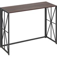 Tavolo Consolle da Ingresso Stile Industriale Pieghevole e Metallo, 100x38x80cm, Marrone