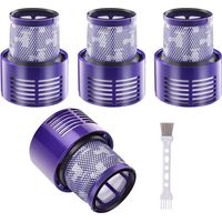 4x Filter für Dyson V10 SV12, Waschbarer Ersatzfilter mit Bürste für Cyclone V10 Serie, V10 Absolute/Animal/Motorhead/Total Clean – Ersetzt DY-969082-01