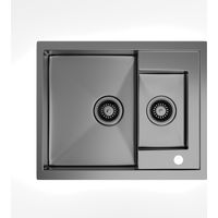 Klarstein TitanSteel - Lavello da cucina 61 x 50 cm 2 vasche Antiruggine Resistente al calore
