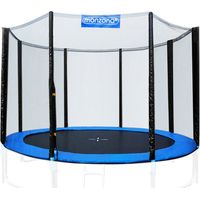 Monzana – Filet de protection pour trampoline rond 305 cm – Résistant aux déchirures – Entrée zippée refermable – Fixation par mousquetons