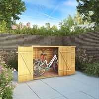3 x 6 Feet Overlap Pent Bike Store - Timber - L98.1 x W195.2 x H122.4 cm - Brown