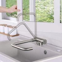 Lonheo Mitigeur Cuisine Rabattable Pivotant à 360°, Robinet de Cuisine avec Poignée Pliable Contre Fenêtre, Robinet Mitigeur Evier Acier Inox 304 à Eau Chaude et Froide pour Cuisine