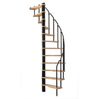 HandyStairs scala a chiocciola salvaspazio "Radius" - 140x70 cm - altezza 299 cm - 12 gradini in faggio - Nero
