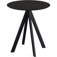 Infinity table de bistrot avec piètement noir + plateau HPL noir Ø 70 cm - Feros