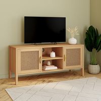Mueble TV 2 puertas EDHEN 110 cm acabado caña