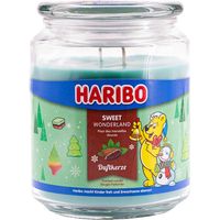 Bougie parfumee en grand pot de verre parfum sucre